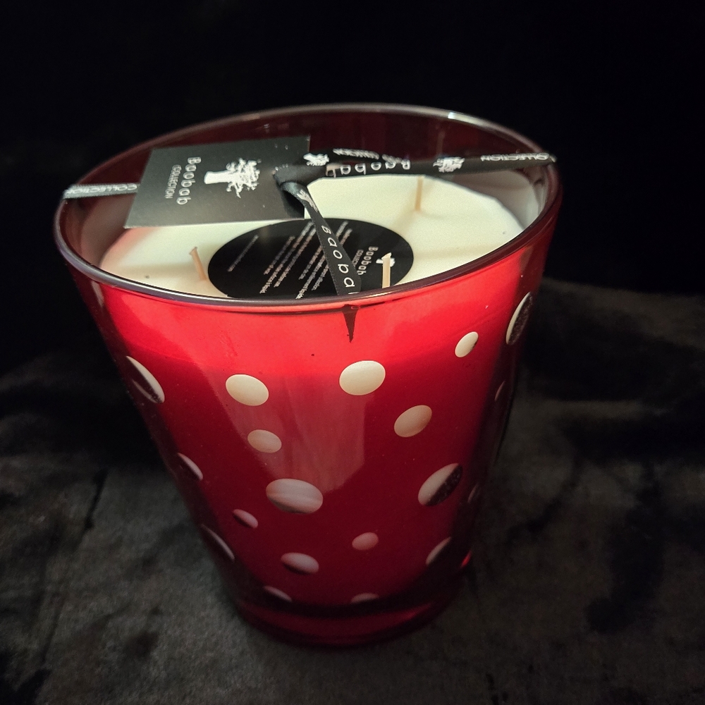 Baobab Collection Red and White Polka Dot Candle Holder